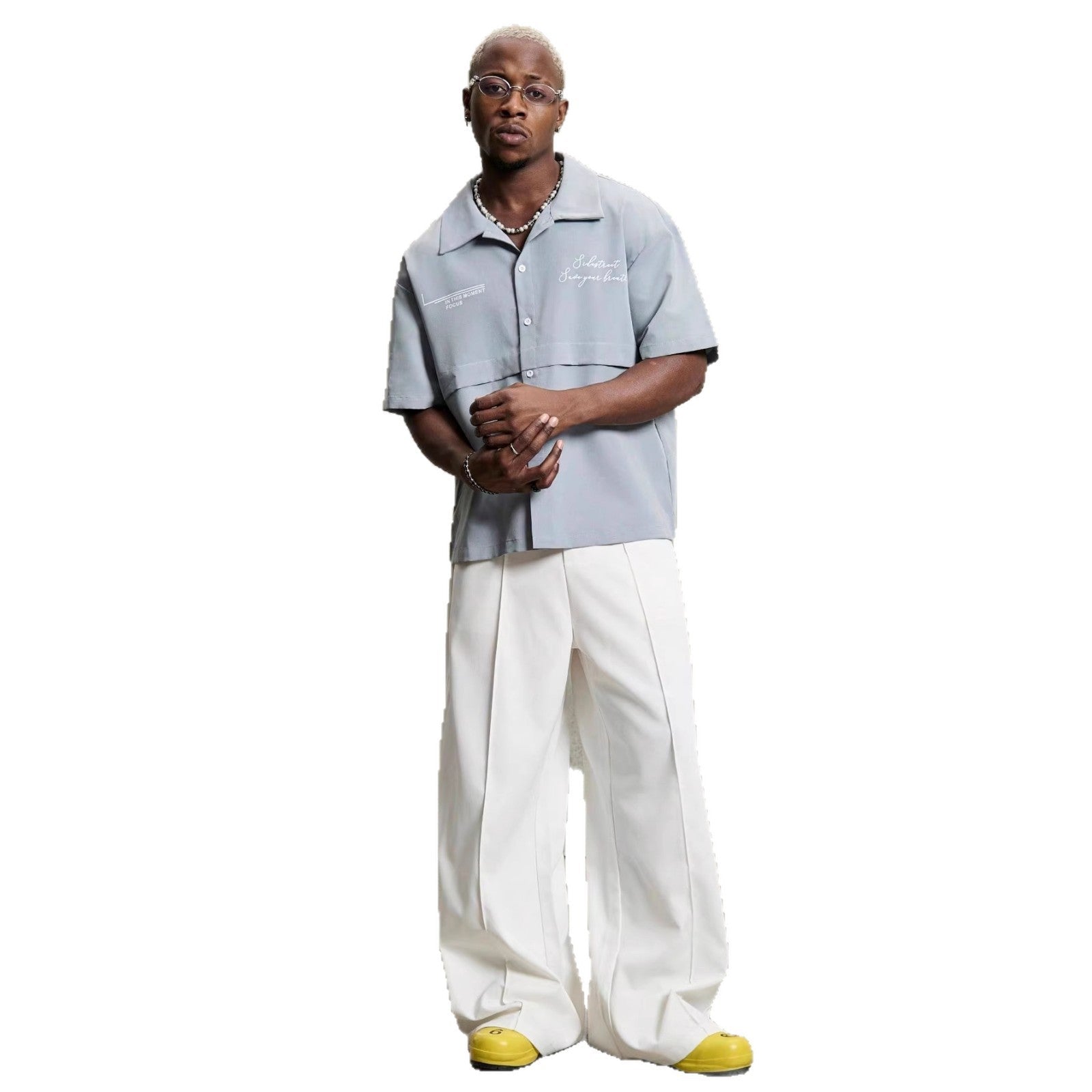 Pantalon décontracté Drapy à jambes droites et larges pour un style moderne - IVOIRART.COM