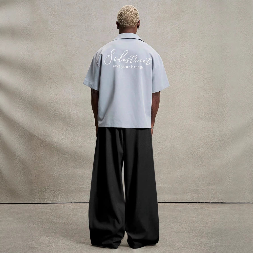 Pantalon décontracté Drapy à jambes droites et larges pour un style moderne - IVOIRART.COM
