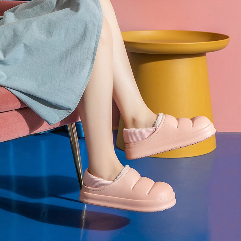 Pantoufles en Coton pour Couple, Chaussures d’Intérieur Hiver Chaudes, Étanches - IVOIRART.COM