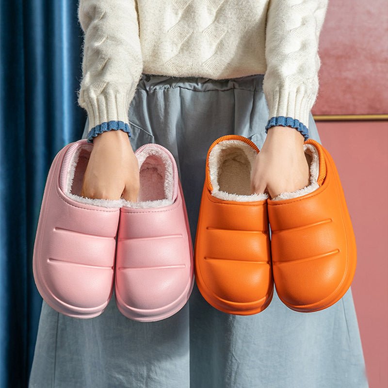 Pantoufles en Coton pour Couple, Chaussures d’Intérieur Hiver Chaudes, Étanches - IVOIRART.COM