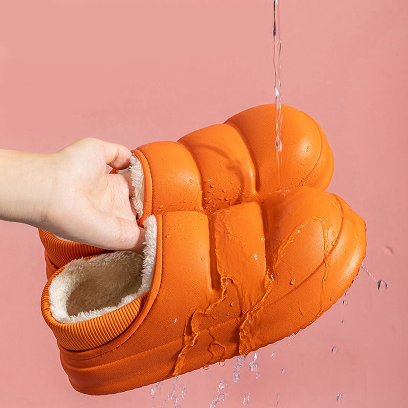 Pantoufles en Coton pour Couple, Chaussures d’Intérieur Hiver Chaudes, Étanches - IVOIRART.COM