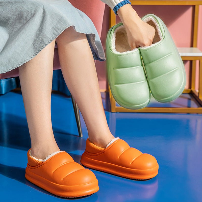 Pantoufles en Coton pour Couple, Chaussures d’Intérieur Hiver Chaudes, Étanches - IVOIRART.COM