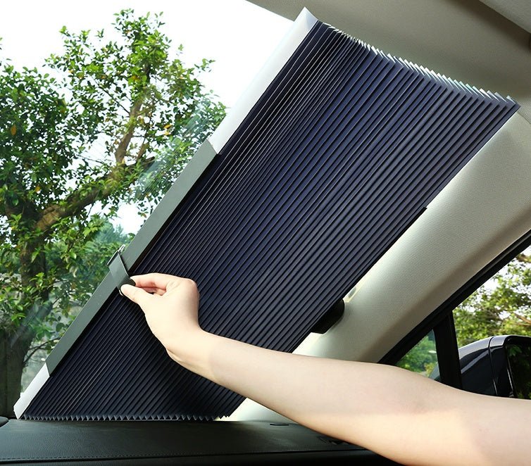Pare-soleil télescopique automatique ajustable 4 tailles pour pare-brise voitures camions - IVOIRART.COM