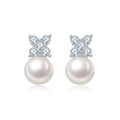 Parure collier boucles d’oreilles en perles naturelles d’eau douce, argent S925 plaqué platine 3,2g, papillon et fleurs - IVOIRART.COM