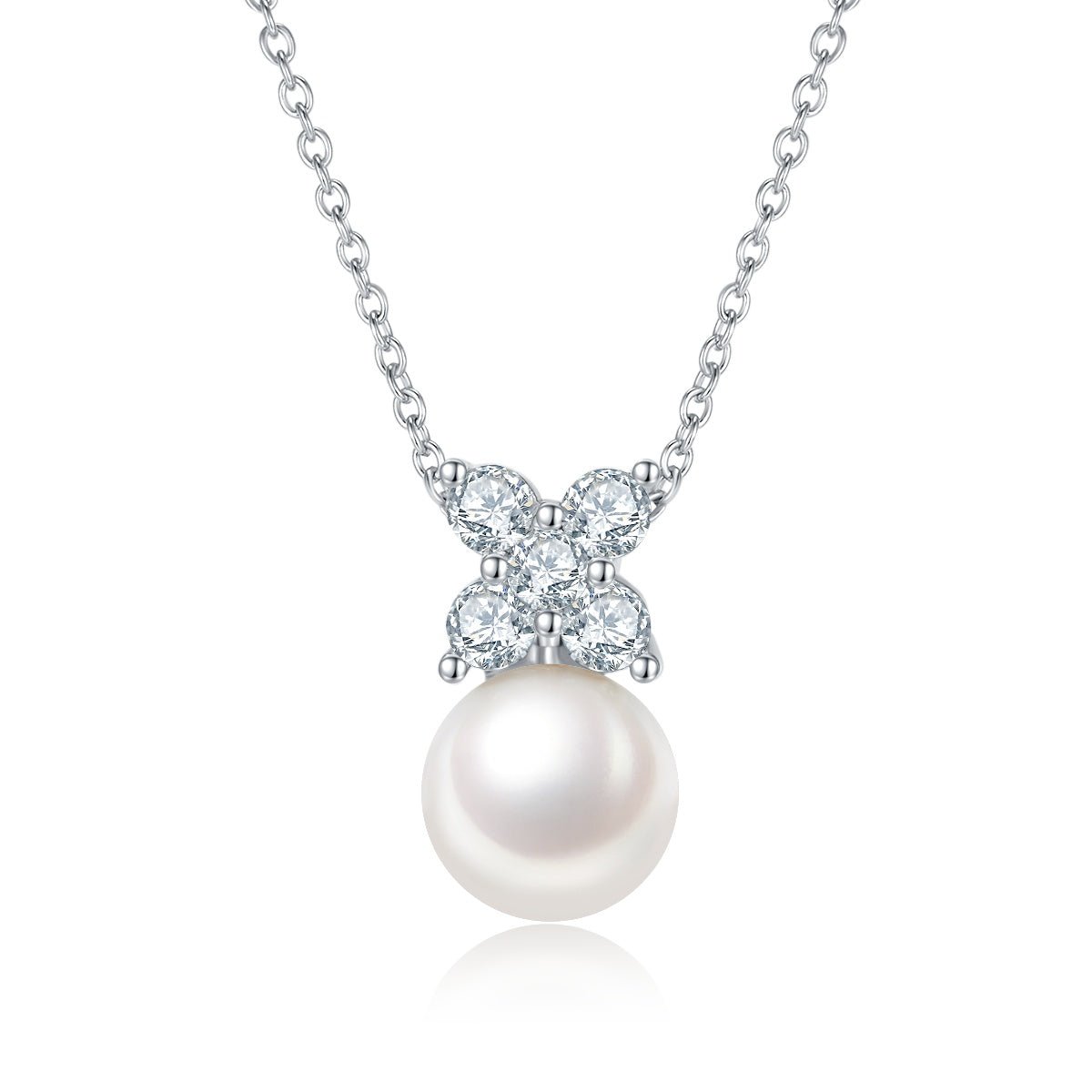 Parure collier boucles d’oreilles en perles naturelles d’eau douce, argent S925 plaqué platine 3,2g, papillon et fleurs - IVOIRART.COM