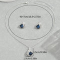 Parure coréenne géométrique cristal pour femme - collier strass et boucles oreilles. - IVOIRART.COM