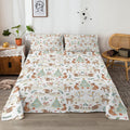 Parure de Draps Enfants - 4 Pièces Microfibre Douce Motifs Cerf et Renard, Draps Profonds Respirants, Animaux de la Forêt pour Garçons et Filles - IVOIRART.COM