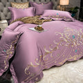 Parure de lit 4 pièces Ice Silk en coton, style jacquard, housse et draps200x230 - IVOIRART.COM
