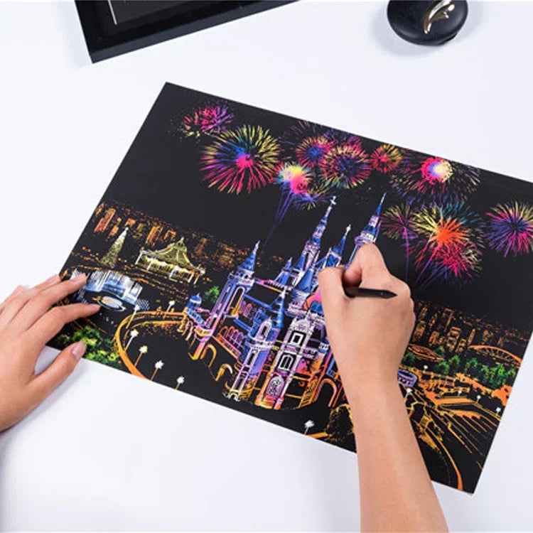 Peinture à gratter paysage autour du monde - IVOIRART.COM