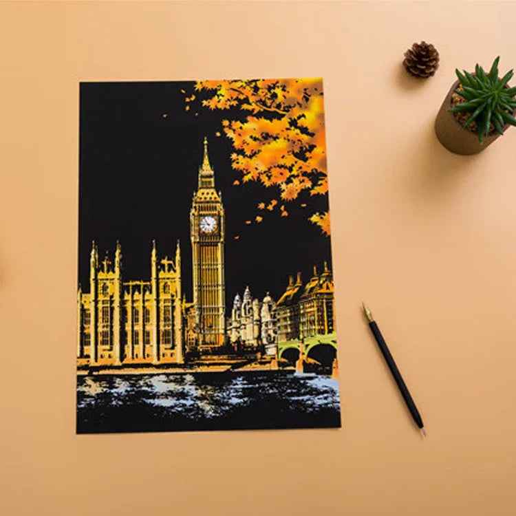 Peinture à gratter paysage autour du monde - IVOIRART.COM