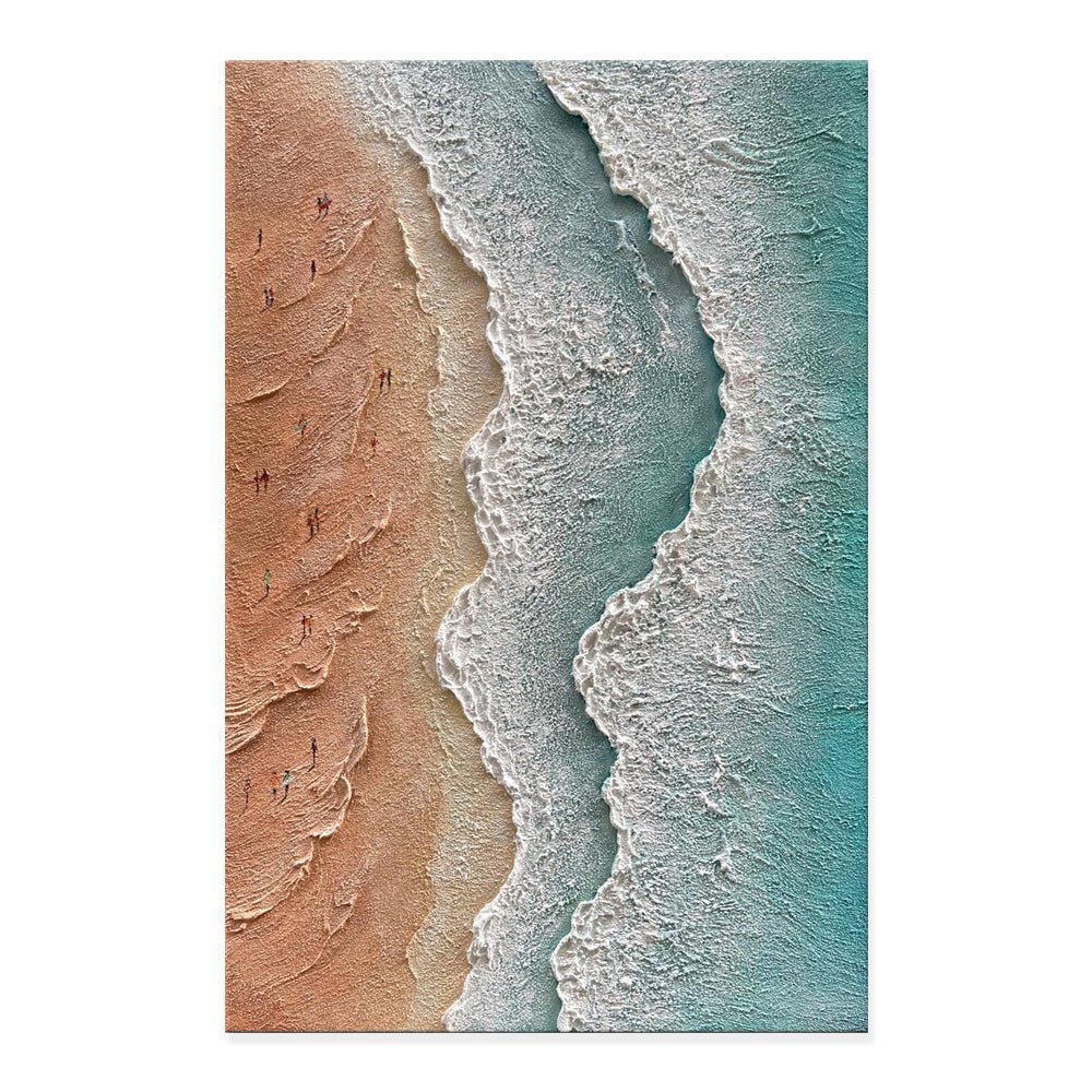 Peinture à l'huile 3D texturée faite main - Paysage plage vacances sur toile XXL - IVOIRART.COM