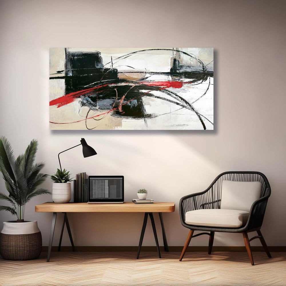 Peinture à l'huile abstraite fait main sur toile roulée sans cadre pour salon XL - IVOIRART.COM