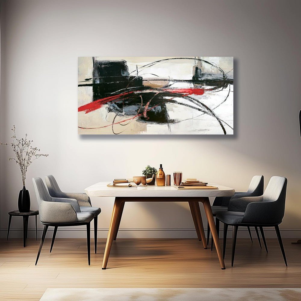 Peinture à l'huile abstraite fait main sur toile roulée sans cadre pour salon XL - IVOIRART.COM