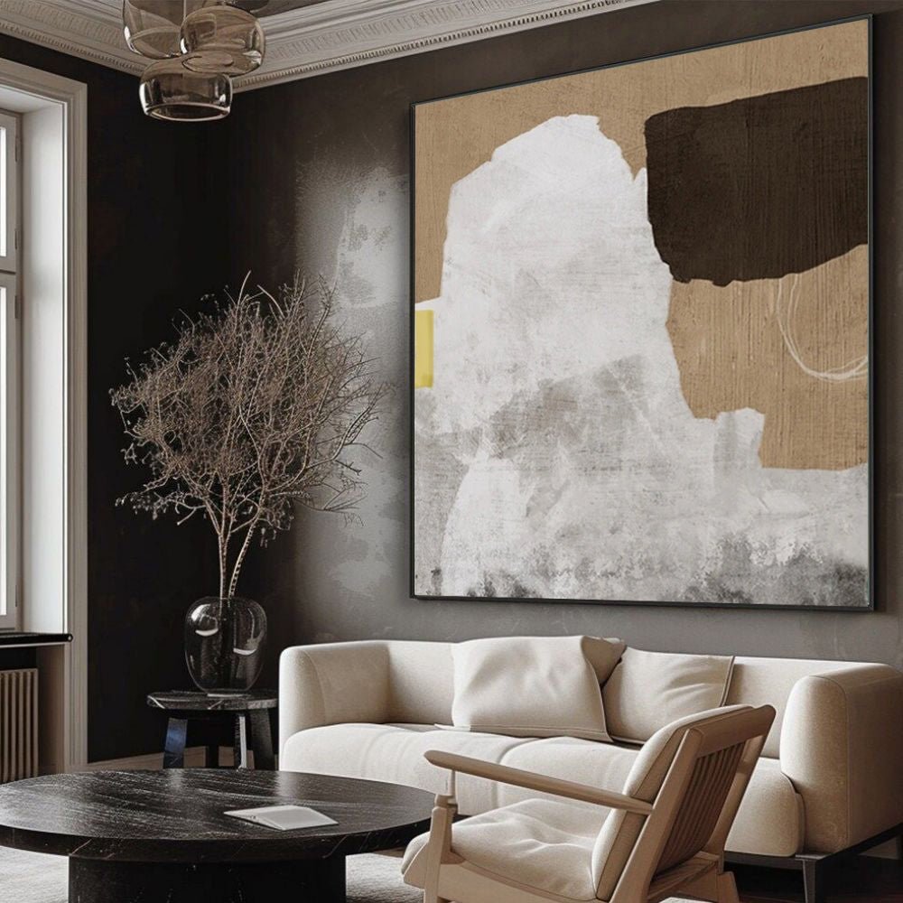 Peinture À L'huile Abstraite Handmade sur Toile | Moderne Minimaliste Sans Cadre - IVOIRART.COM