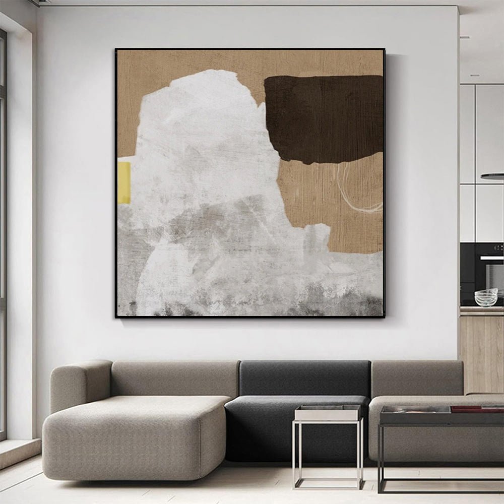 Peinture À L'huile Abstraite Handmade sur Toile | Moderne Minimaliste Sans Cadre - IVOIRART.COM