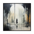 Peinture à l'huile abstraite noir et blanc sur toile, fait main, décor mural -XL - IVOIRART.COM
