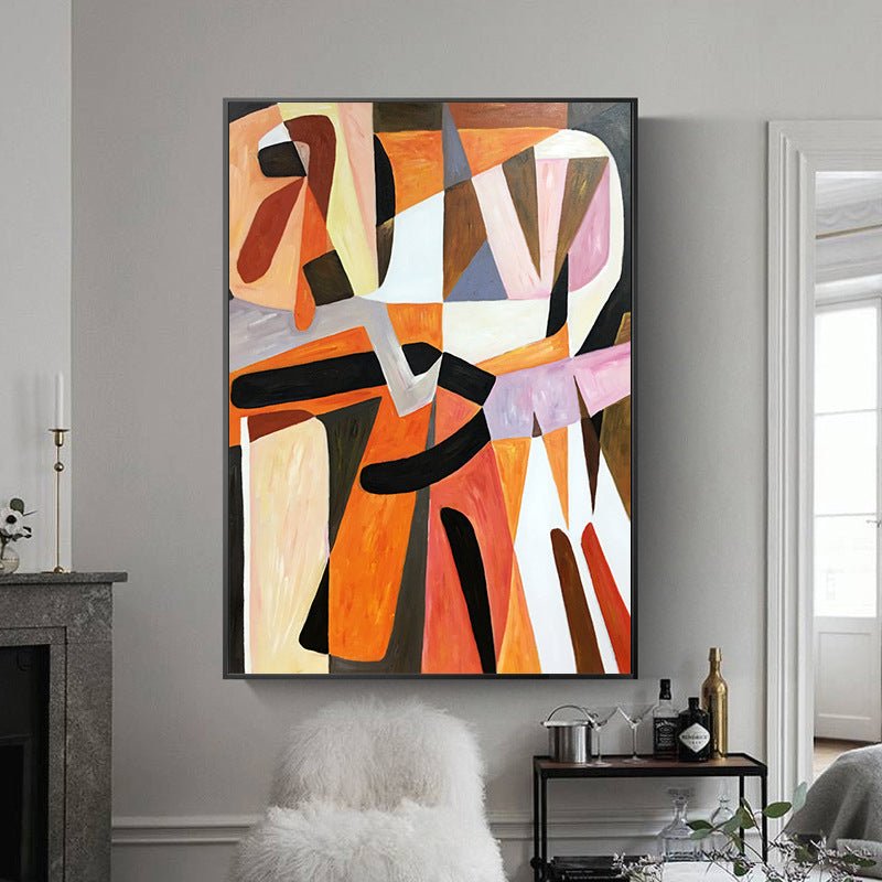 Peinture à l'huile abstraite peinte à la main pour couloir, décor mural moderne! - IVOIRART.COM