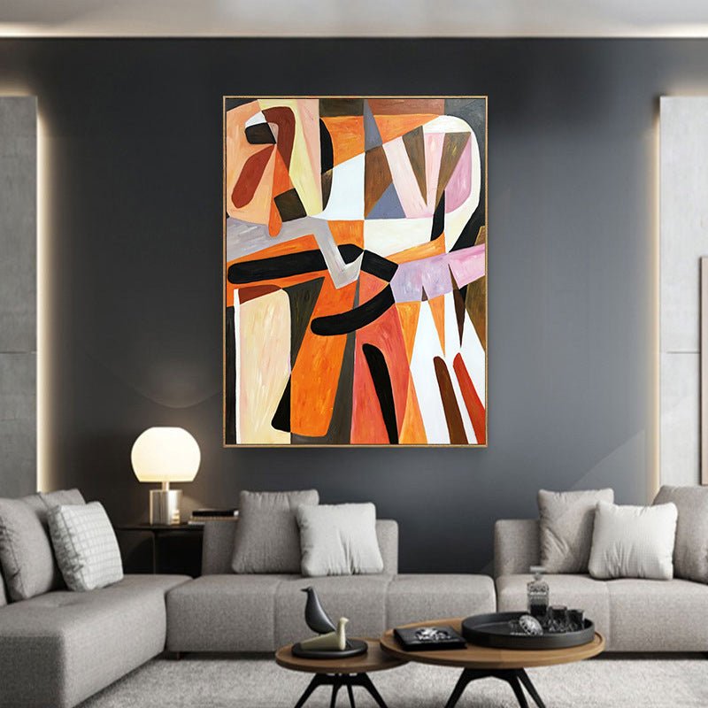 Peinture à l'huile abstraite peinte à la main pour couloir, décor mural moderne! - IVOIRART.COM