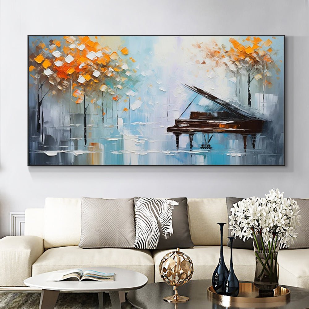 Peinture à l'huile faite main au couteau palette - Paysage abstrait décor murale - IVOIRART.COM