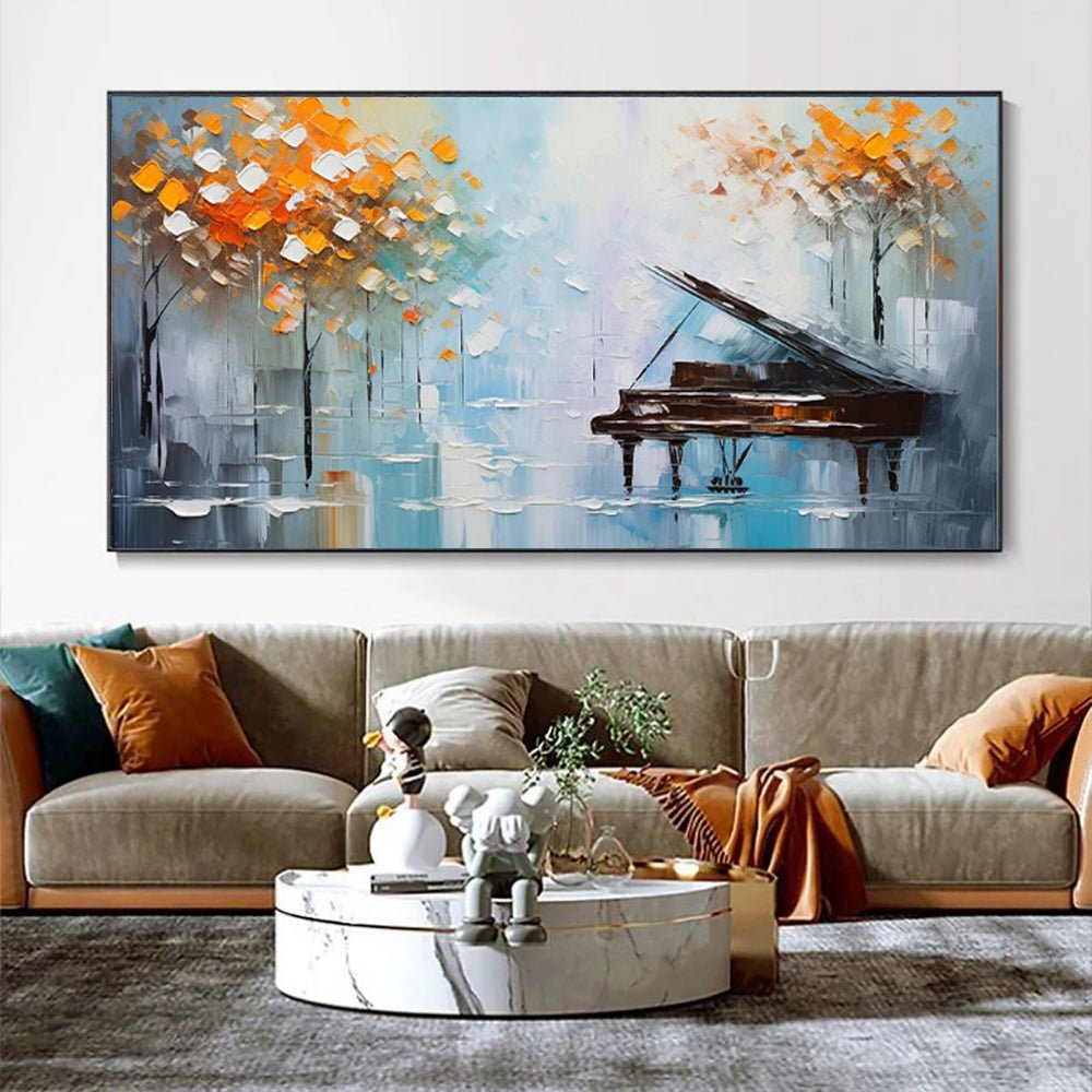 Peinture à l'huile faite main au couteau palette - Paysage abstrait décor murale - IVOIRART.COM