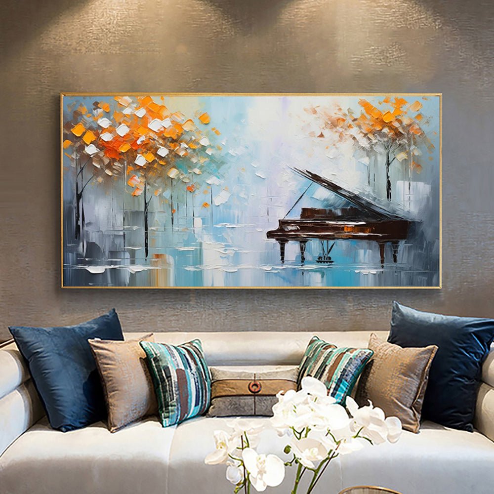 Peinture à l'huile faite main au couteau palette - Paysage abstrait décor murale - IVOIRART.COM