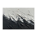Peinture huile abstraite noire et blanche sur toile épaisse, fait main unique XL - IVOIRART.COM