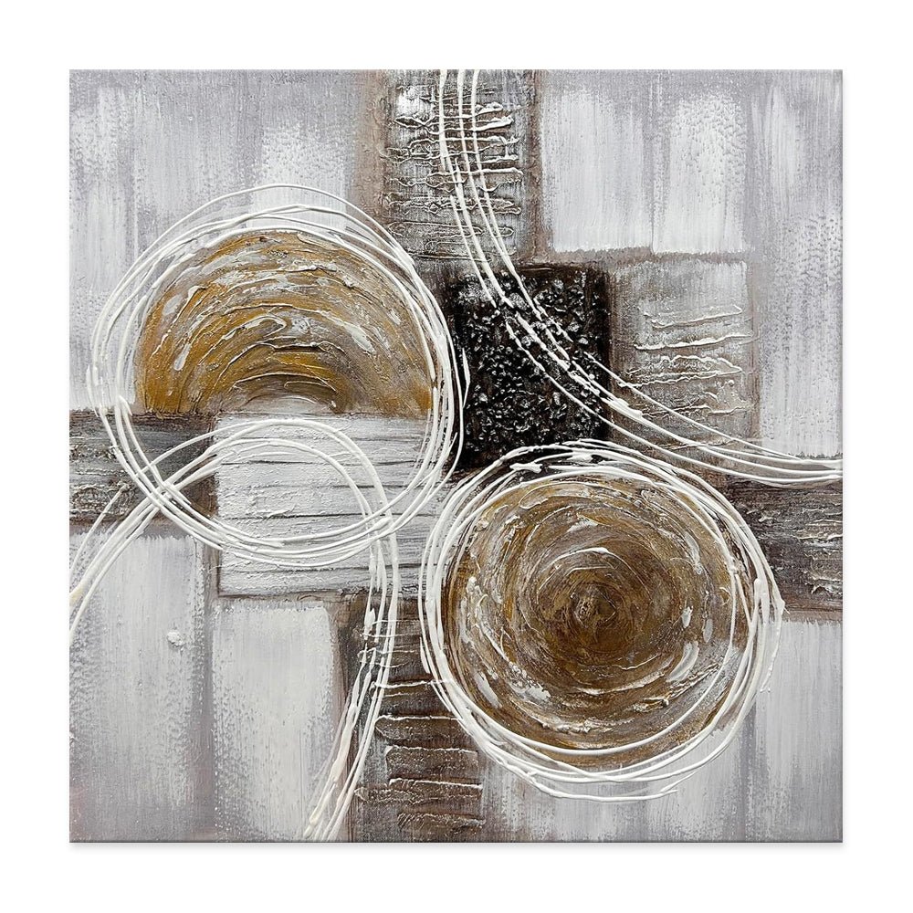 Peinture huile moderne marron et noir, texture épaisse abstraite, panneau unique - IVOIRART.COM