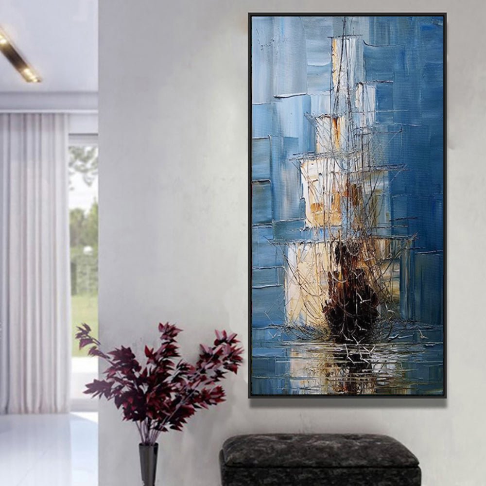 Peinture huile pirate vintage sur toile décor mural salon, tableau huile fait main - IVOIRART.COM