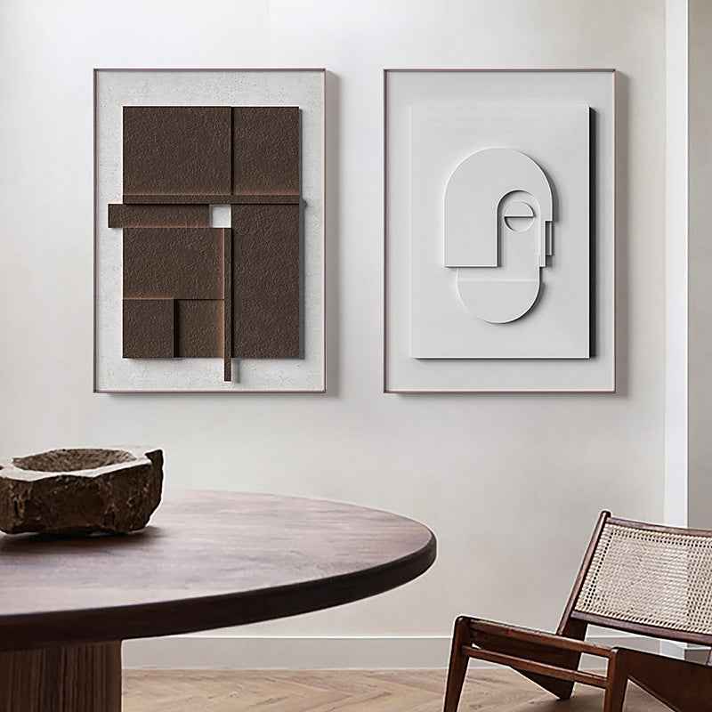 Peinture Suspendue Géométrique Morandi Style Abstrait 3D - IVOIRART.COM