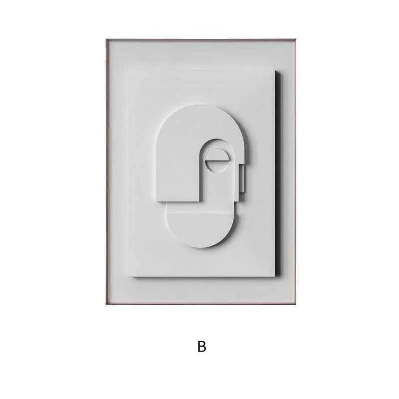 Peinture Suspendue Géométrique Morandi Style Abstrait 3D - IVOIRART.COM