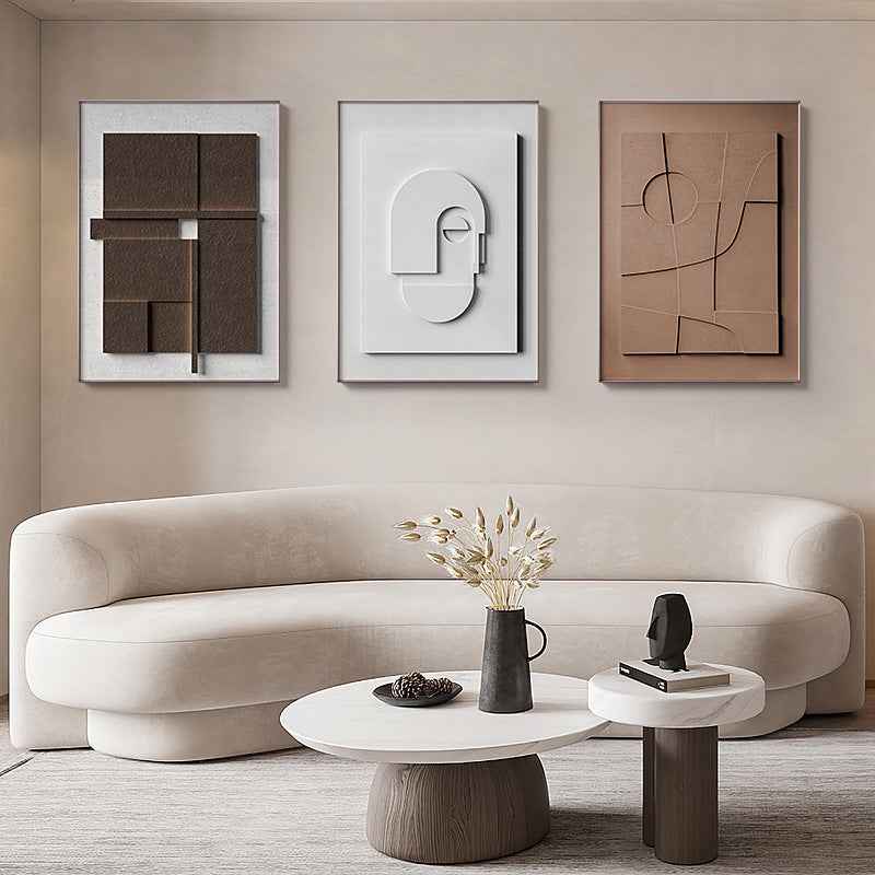 Peinture Suspendue Géométrique Morandi Style Abstrait 3D - IVOIRART.COM