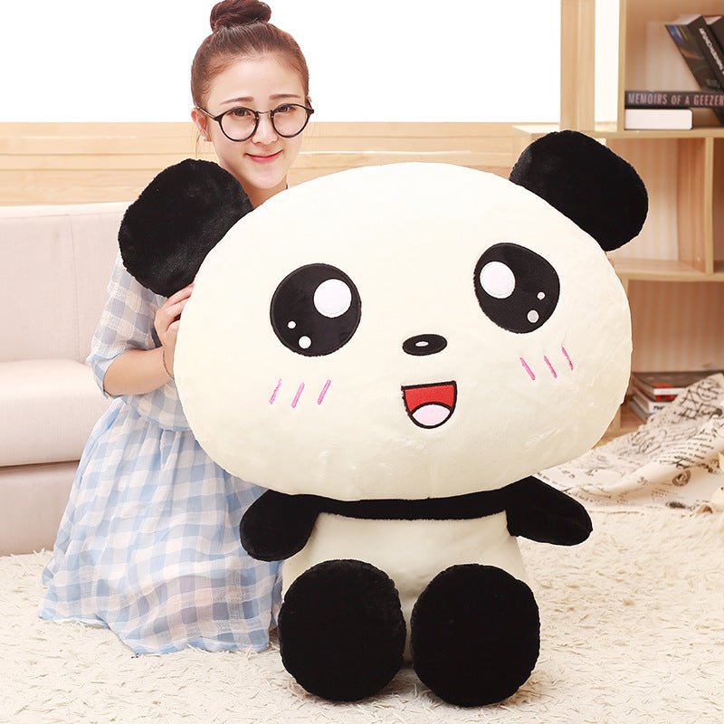 Peluche Panda Grand Tête Kawaii 70 cm Coussin Doux Animal Peluche Ours Cadeau Enfant Fille Anniversaire - IVOIRART.COM
