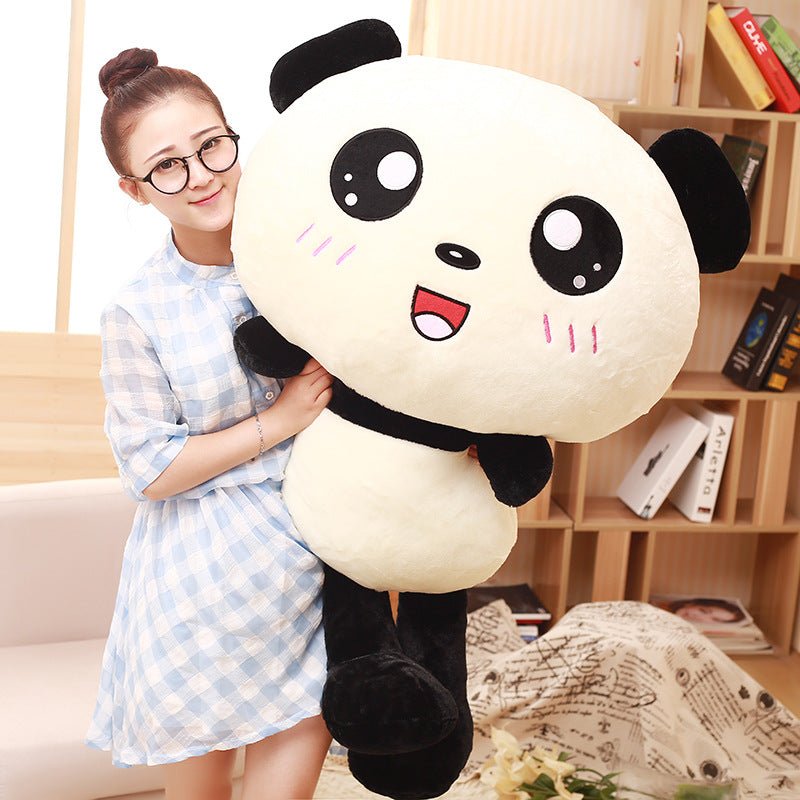 Peluche Panda Grand Tête Kawaii 70 cm Coussin Doux Animal Peluche Ours Cadeau Enfant Fille Anniversaire - IVOIRART.COM
