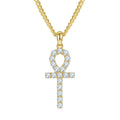 Pendentif Ankh en Argent Sterling S925 19 Pièces Moissanite D VVS1 3&5,6&9,1 g - IVOIRART.COM