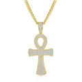 Pendentif Ankh Givré Moissanite D Couleur VVS1 240pcs Argent Sterling S925 7,2g Plaqué Platine Sans Chaîne Coffret Cadeau - IVOIRART.COM