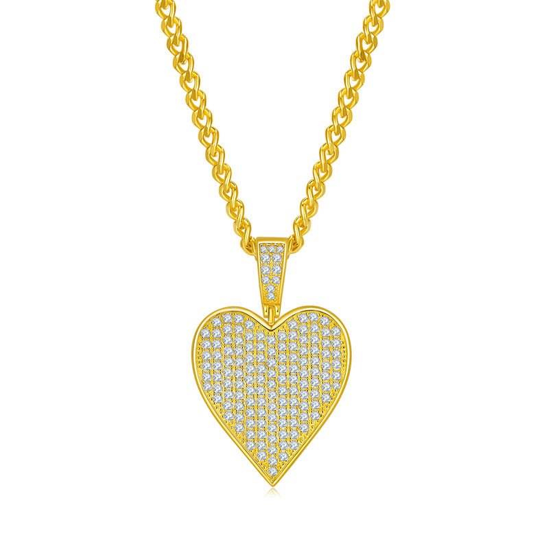 Pendentif Cœur Moissanite 142pcs D Couleur VVS1 Argent Sterling S925 5g Sans Chaîne - IVOIRART.COM