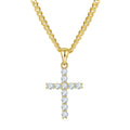 Pendentif Croix Moissanite D Couleur VVS1 Argent Sterling S925 1,6g Sans Chaîne - IVOIRART.COM