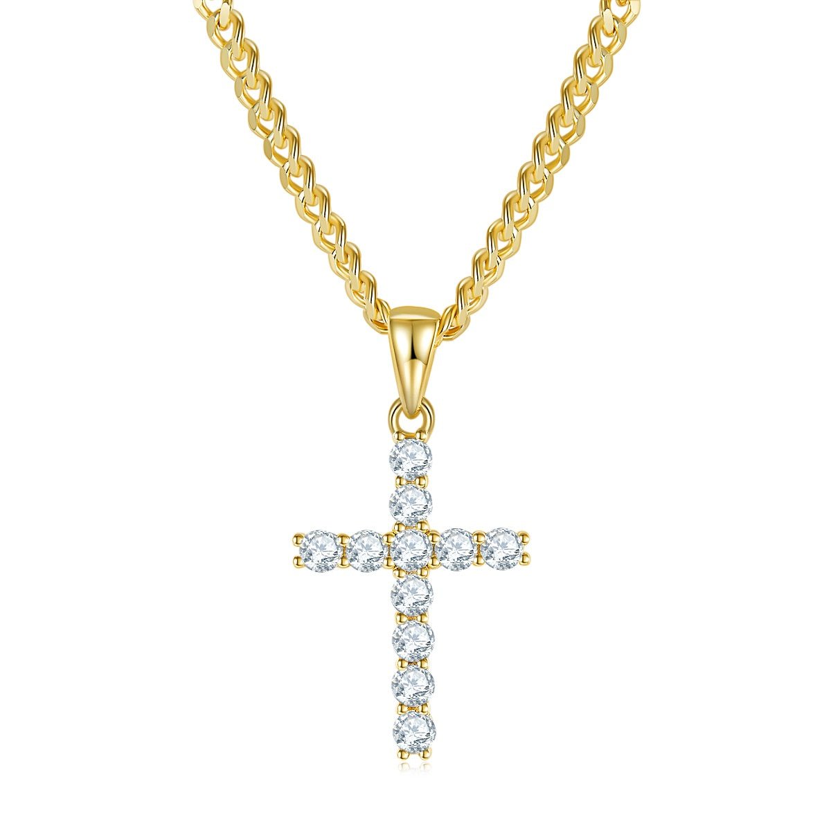 Pendentif Croix Moissanite D Couleur VVS1 Argent Sterling S925 1,6g Sans Chaîne - IVOIRART.COM