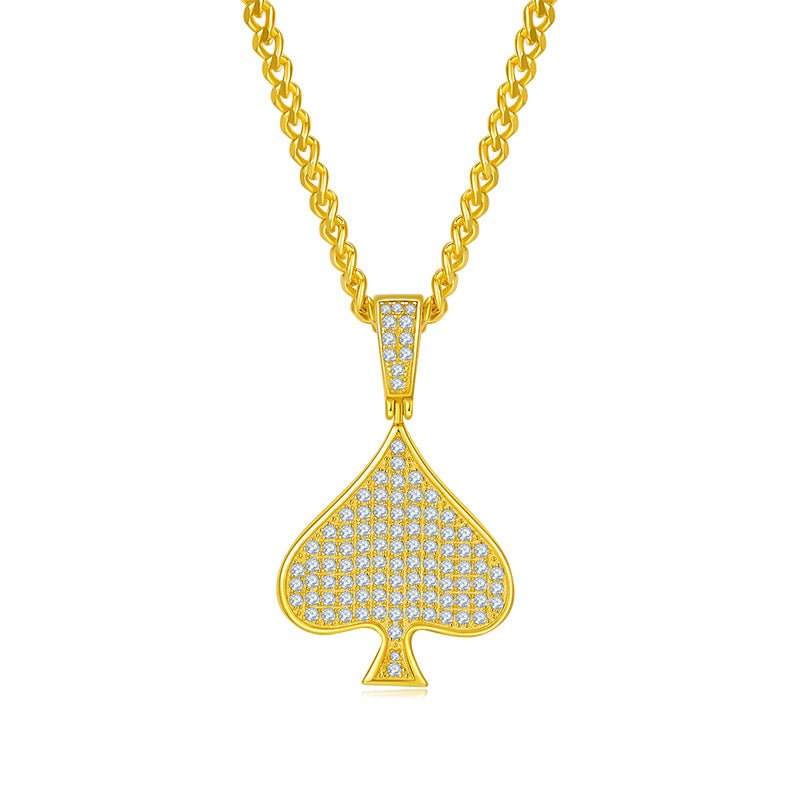 Pendentif pique en argent sterling S925, 101 moissanites D VVS1, 5g, platine, boîte cadeau - IVOIRART.COM