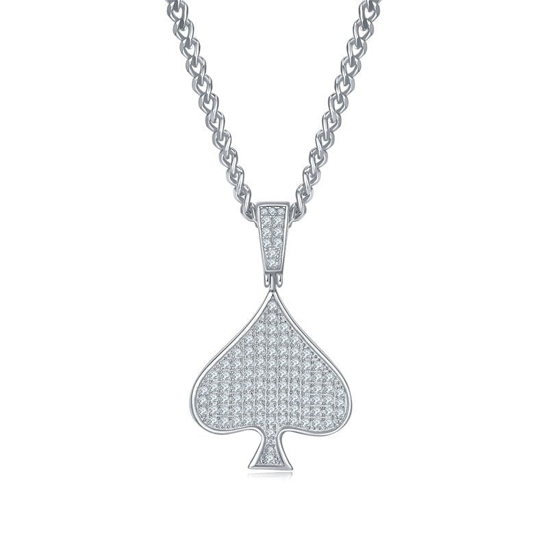 Pendentif pique en argent sterling S925, 101 moissanites D VVS1, 5g, platine, boîte cadeau - IVOIRART.COM