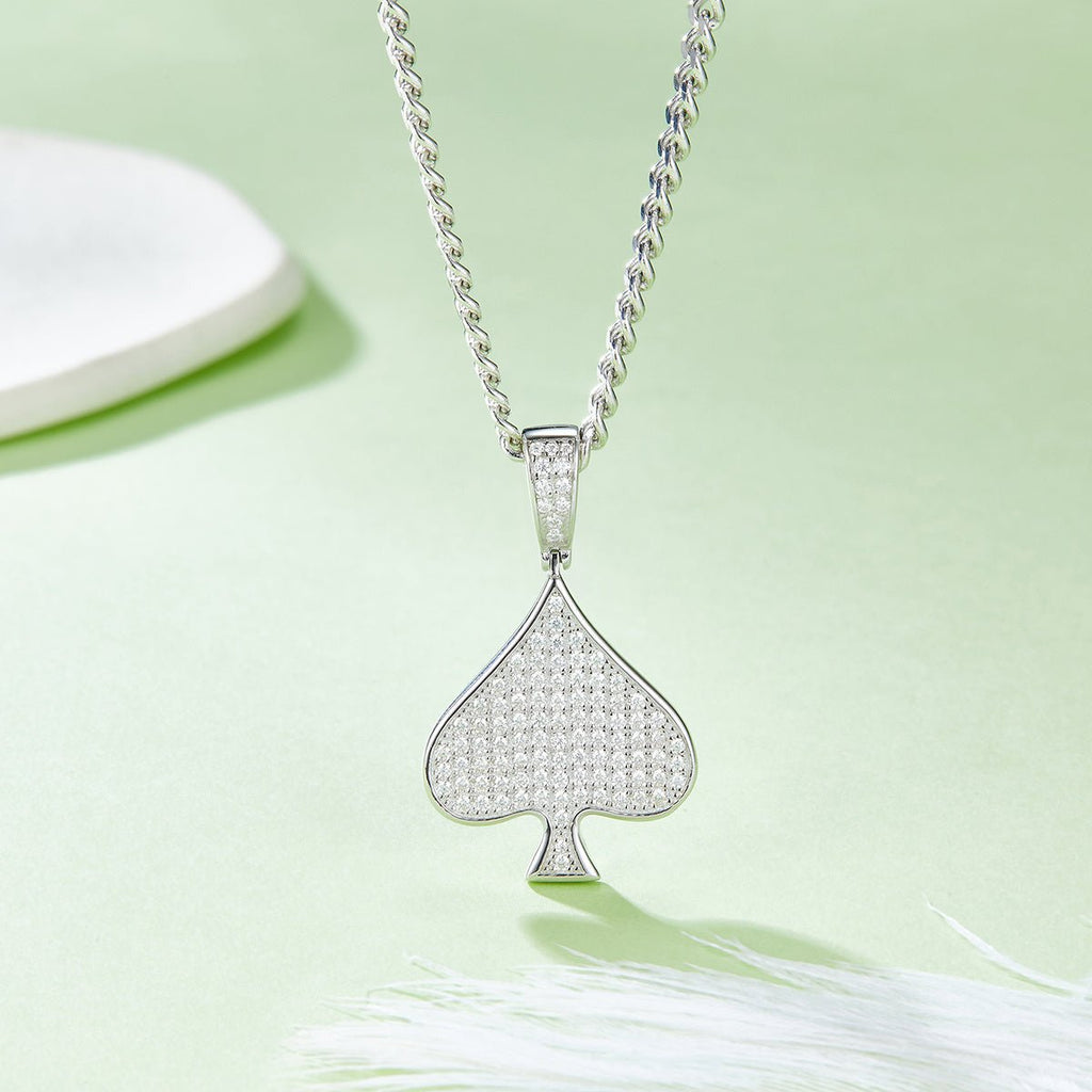 Pendentif pique en argent sterling S925, 101 moissanites D VVS1, 5g, platine, boîte cadeau - IVOIRART.COM