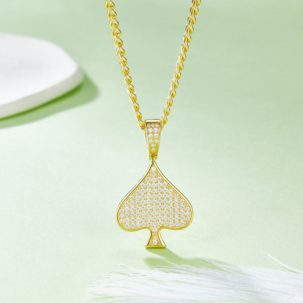 Pendentif pique en argent sterling S925, 101 moissanites D VVS1, 5g, platine, boîte cadeau - IVOIRART.COM