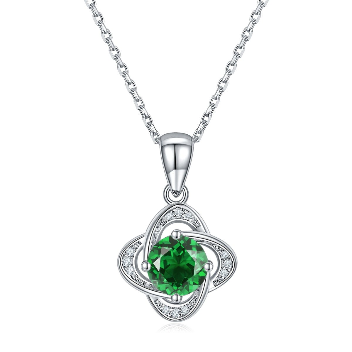 Pendentif Trèfle 4 feuilles S925 Diamant Moissanite 1ct Rubis Saphir Emeraude GRA - IVOIRART.COM