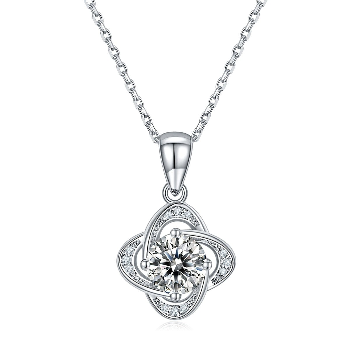 Pendentif Trèfle 4 feuilles S925 Diamant Moissanite 1ct Rubis Saphir Emeraude GRA - IVOIRART.COM
