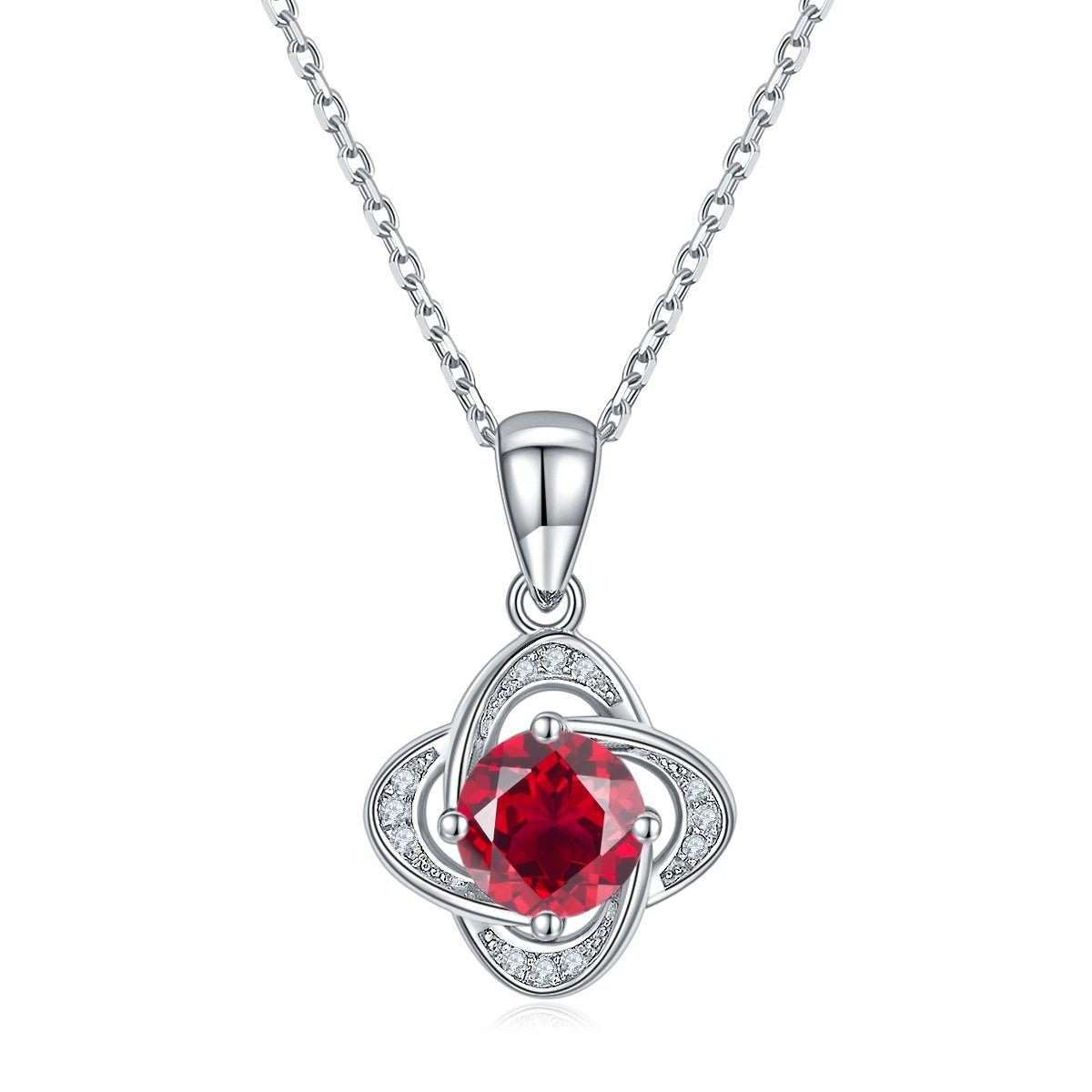 Pendentif Trèfle 4 feuilles S925 Diamant Moissanite 1ct Rubis Saphir Emeraude GRA - IVOIRART.COM