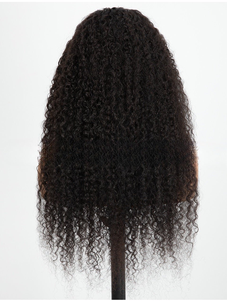 Perruque à Bordure en Dentelle avec Petits Boucles, Cheveux Noirs Longs et Volumineux - IVOIRART.COM