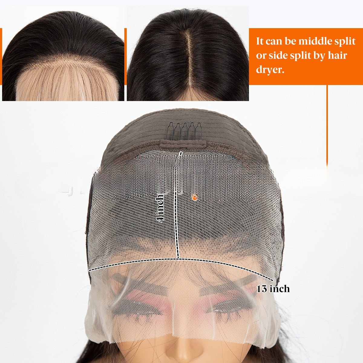 Perruque à Bordure en Dentelle avec Petits Boucles, Cheveux Noirs Longs et Volumineux - IVOIRART.COM