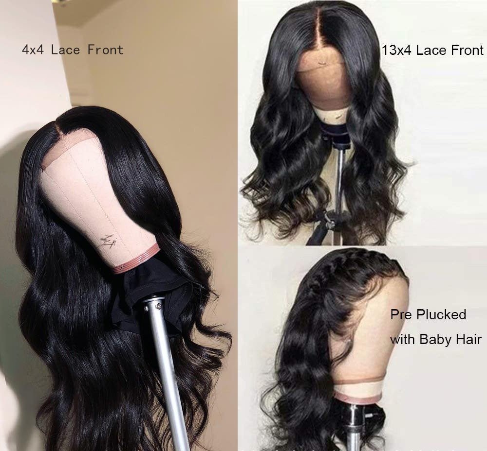 Perruque à Front en Dentelle Ondulation Naturelle Mi-Longue pour Femmes Noires - IVOIRART.COM