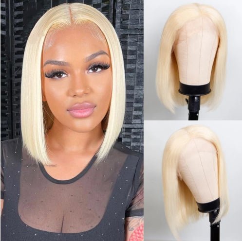 Perruque Bob Blonde 613, Cheveux Naturels Courts et Raides pour Femmes, 8-16 pouces - IVOIRART.COM