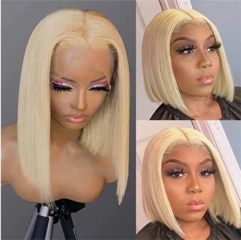 Perruque Bob Blonde 613, Cheveux Naturels Courts et Raides pour Femmes, 8-16 pouces - IVOIRART.COM